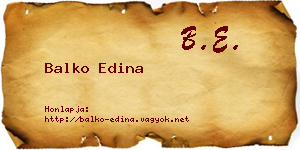 Balko Edina névjegykártya